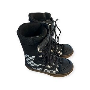 Vans Black White Classic Check Vans Hi Standard Linerless DX Snowboarding Boots